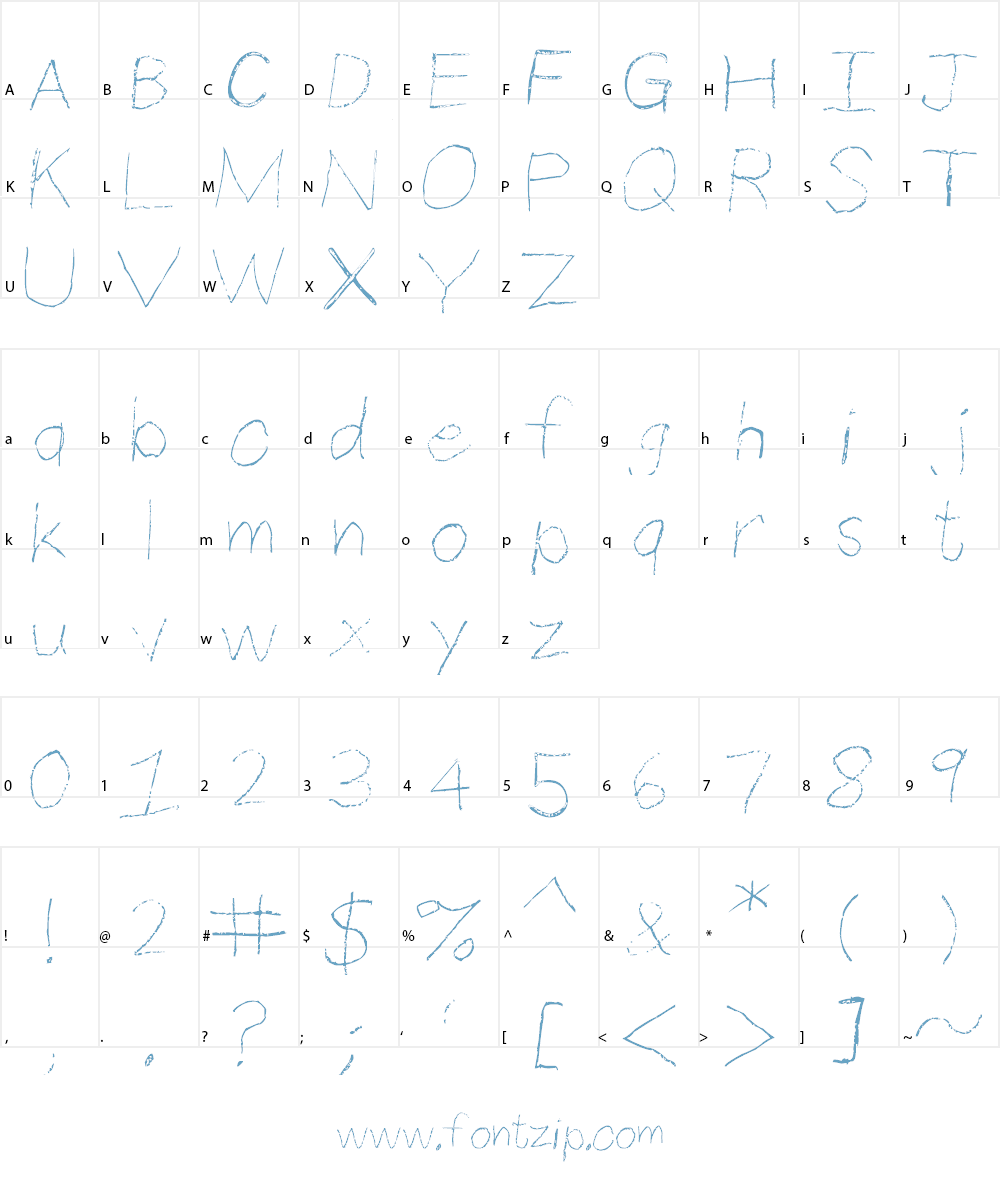 Thin Pencil Handwriting Font Character